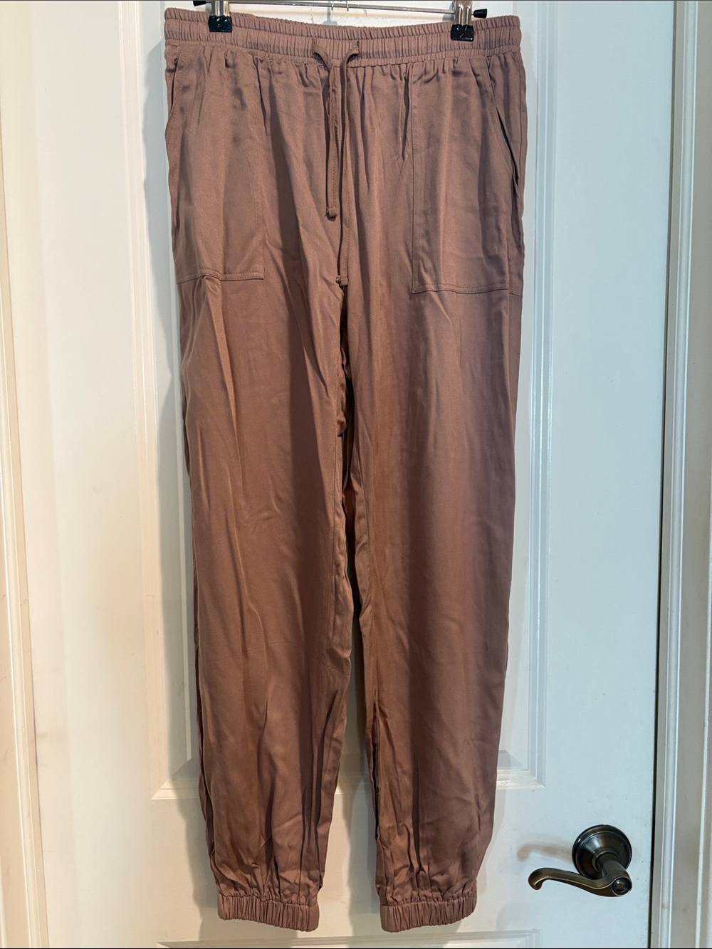 Women's Relaxed Drawstring silky style joggers- Dusty Rose